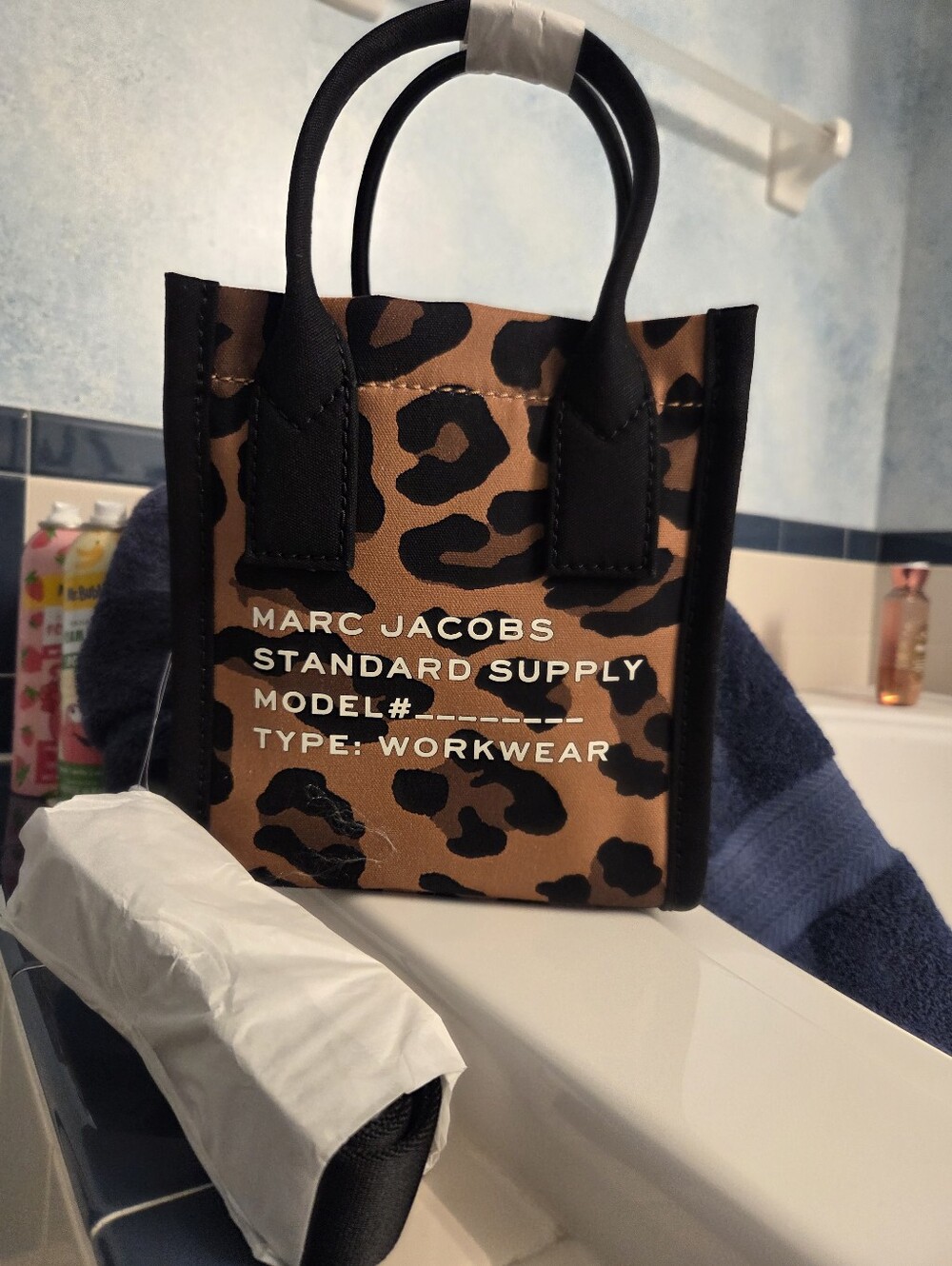 Marc Jacobs Leopard-Print Mini Tote in Brown and Black - Picture 4 of 4